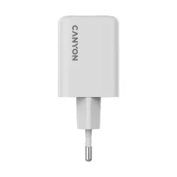 Canyon punjač CU45AC, 45W GaN, bijeli, 1x USB-C PD, 1x USB-A QC