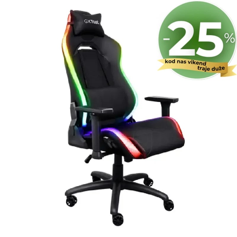 Trust gaming stolica GXT719 RGB RUYA, crna Trust gaming stolica GXT719 RGB RUYA, crna